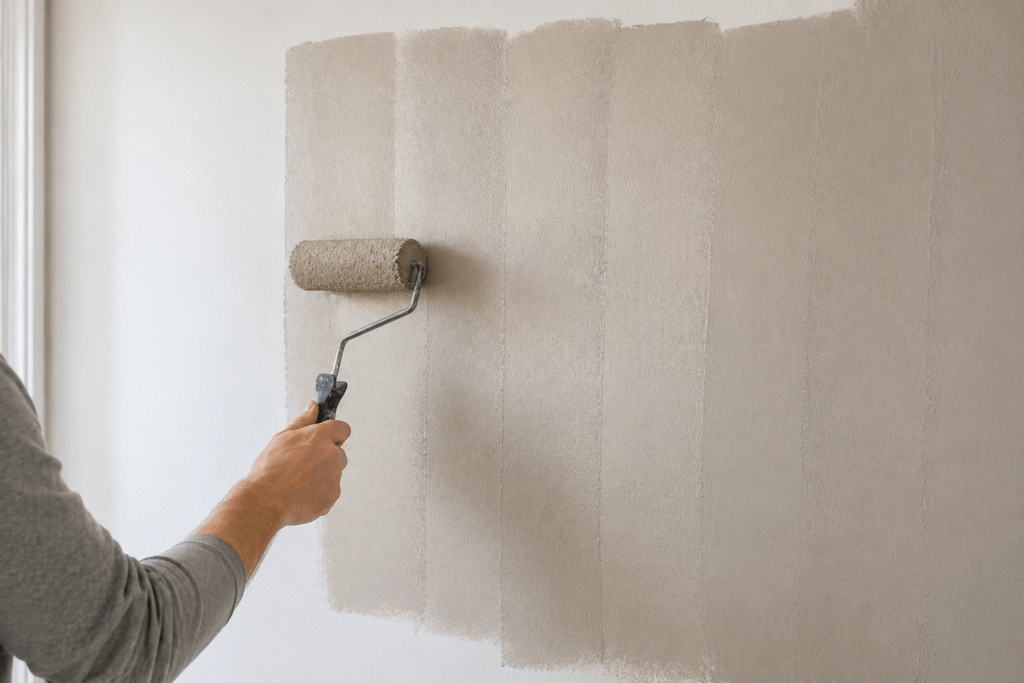 nat-in-nat muur schilderen zonder strepen